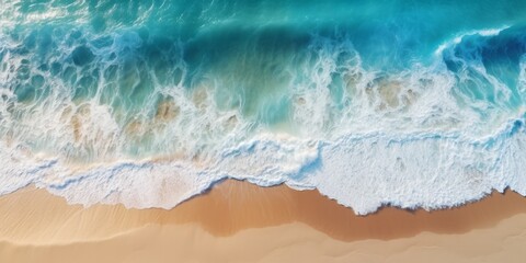 Beach with waves, drone photo
