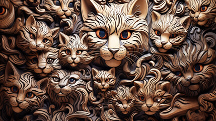 Illustration of a wood-cut drawing for a panel,Generated by AI