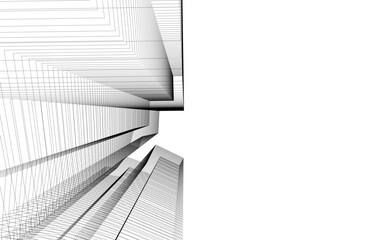 Obraz premium Architectural drawing vector 3d illustration