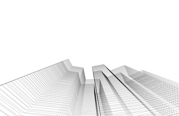 Architecture background vector 3d illustration