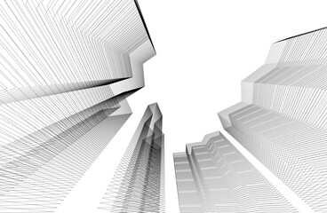 Architecture background vector 3d illustration