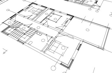 Architecture background vector 3d illustration