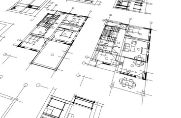 Architecture background vector 3d illustration