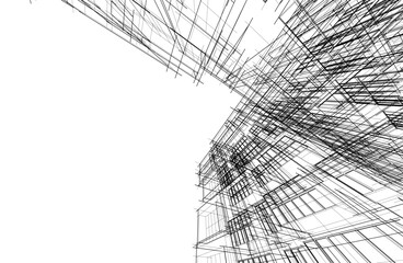 Architectural drawing vector 3d illustration