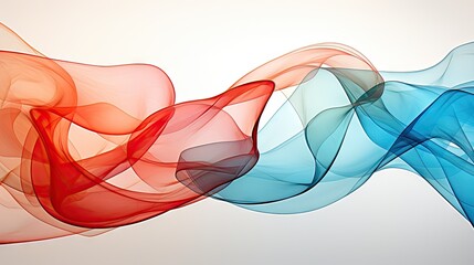  a group of red and blue smokes on a white background with a light blue sky in the back ground.  generative ai