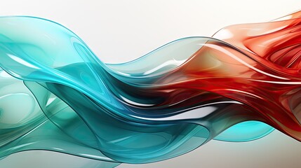  a red and blue abstract painting on a white background with a red and blue wave in the middle of the image.  generative ai