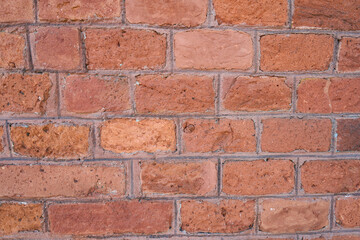 Red bricks wall background. Wall of old building useful as backdrop.
- 672423781