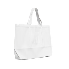 a white Glossy Plastic Shopping Bag isolated on a blank background