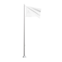 a white flag pole isolated on a white background