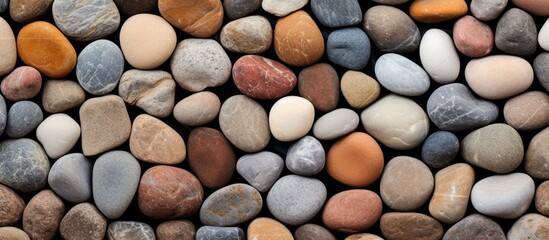 A background texture composed of small circular stones