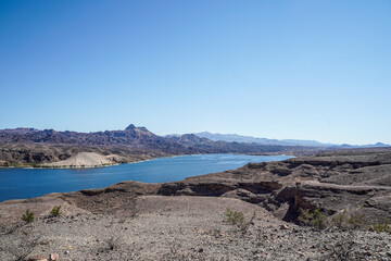 Fototapeta na wymiar Colorado River view from Nelson, Nevada.