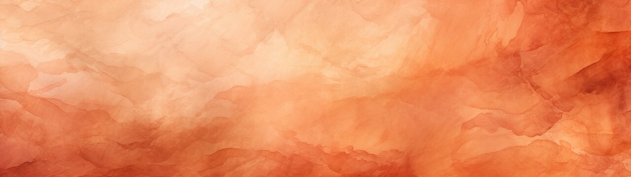 Earthy Elegance: Abstract Terracotta Watercolor Paper Texture for Web Banner Panorama