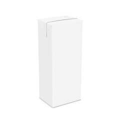 a image of a white juice box with straw isolated on a blank background