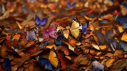 Beautiful monarch butterfly hyper realistic insect wallpaper image AI generated art