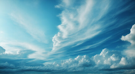 blue sky with clouds banner landscape