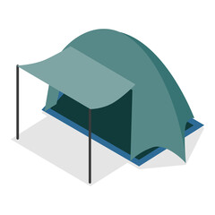 3D Isometric Flat  Set of Camping Travel Tents. Item 2