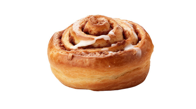 Sweet roll bun isolated on transparent or white background 