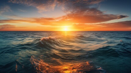 Beautiful sea sky sunrise sunset scenery wallpaper image AI generated art