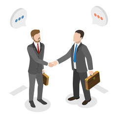 3D Isometric Flat  Illustration of Negotiation. Item 4