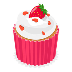 3D Isometric Flat  Set of Sweet Cupcakes. Item 3