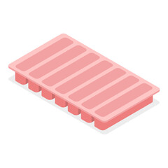3D Isometric Flat  Set of Ice Cubes for Cocktails. Item 3