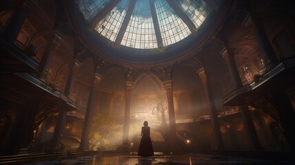 Obraz premium Beautiful stunning belle epoch dome cinematic illustration picture AI generated art