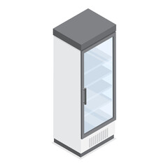 3D Isometric Flat  Set of Commercial Display Refrigerators. Item 3
