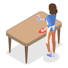 3D Isometric Flat  Set of Household Chores. Item 8