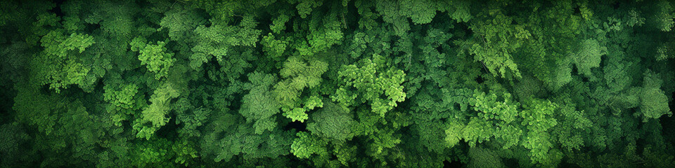 Dense green forest aerial view - obrazy, fototapety, plakaty