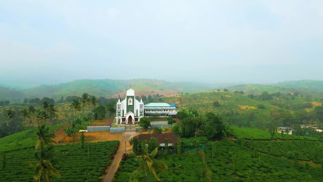 Lady of Mount Carmel Church, Thalappuzha, Wayanad
Surrounded by Tea Plantation