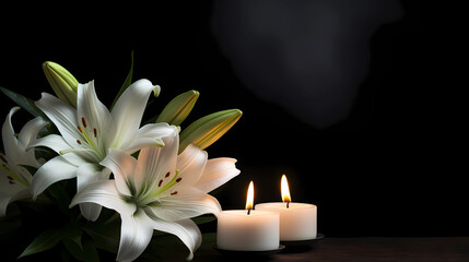 In Loving Memory: Lily and Candle for Remembrance