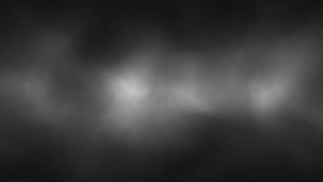 Realistic black and white dark smoke cloud loop motion background. 
