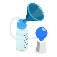 3D Isometric Flat  Set of Baby Food Items. Item 6