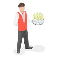 3D Isometric Flat  Set of Professions. Item 6