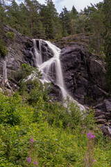 Elgafossen, waterfall between Norway and Sweden.