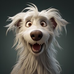 Naklejka premium Cute cartoon white dog