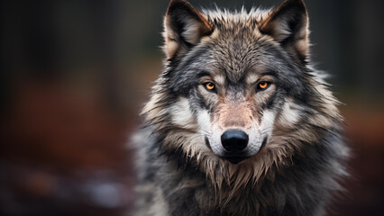 Fototapeta premium Photographer photo of a gray wolf in the wild