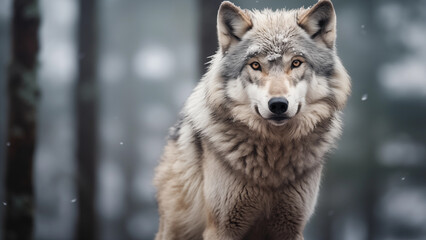 Obraz premium Photographer photo of a gray wolf in the wild