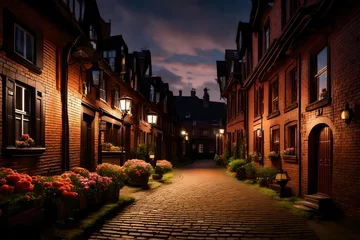 Fotobehang peaceful street at night © Sana