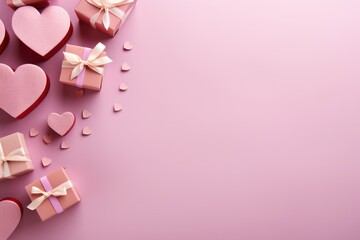 Gift boxes on the pink background. Christmas, birthday, saint valentine, mothers day concept