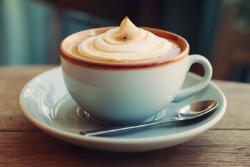 cup of cappuccino with cream
