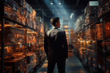 A supply chain manager overseeing the efficient flow of products through various stages of production and distribution. Generative Ai. - obrazy, fototapety, plakaty