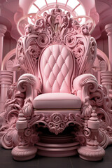 Pink Throne. Decorated empty throne.