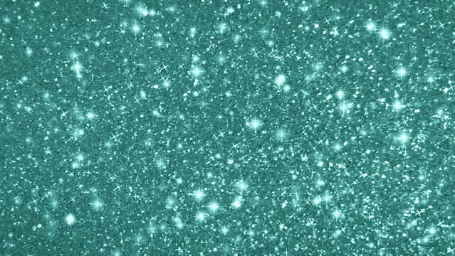 Illustration wallpaper of glitter stars glowing on Turquoise background