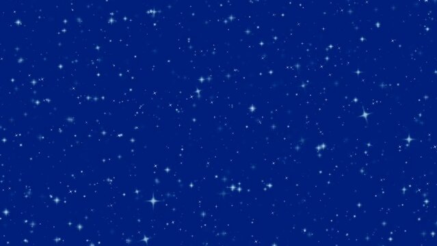 Illustration wallpaper of glitter stars glowing on blue background