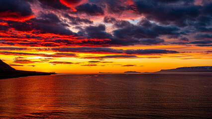 Icelandic golden midnight hour