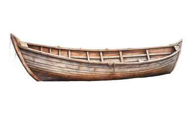 Aged Wood Rowing Boat on transparent background on Transparent Background