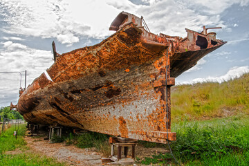 Rusty shipwreck of the Blonde Tisza