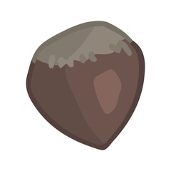 Clipart of hazelnut . Doodles of forest harvest. Cartoon vector illustration isolated on white background.