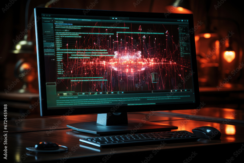 Aufkleber a data breach alert on a computer screen, emphasizing the need for immediate response to security in